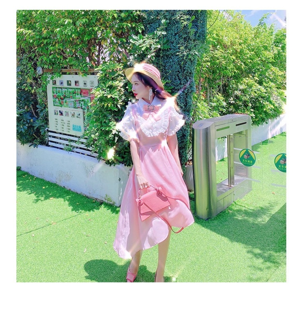 2カラー．2長さ】ワンピース ガーリー ワンピース フリフリ ホワイト 