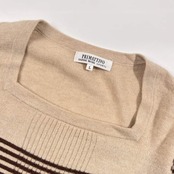 PRIMATTIVO HANAE MORI ハナエモリ プリマッティーボ ボーダー ニット セーター L/ベージュ系 レディース