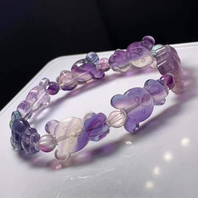くまさん沢山！フローライトデザインブレスレット