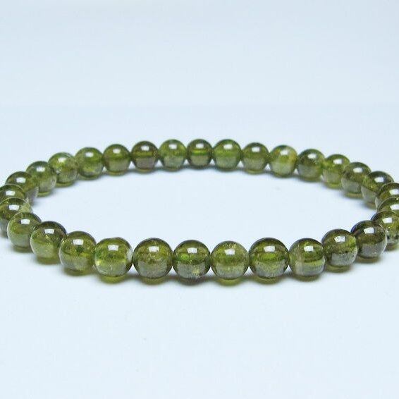 ツァボライト ブレスレット 6mm 一点物 メール便可 111-49821