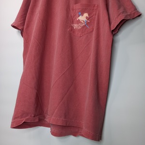 COMFORT COLORS　クルーネック　ポケットTシャツ　くすみレッド　S