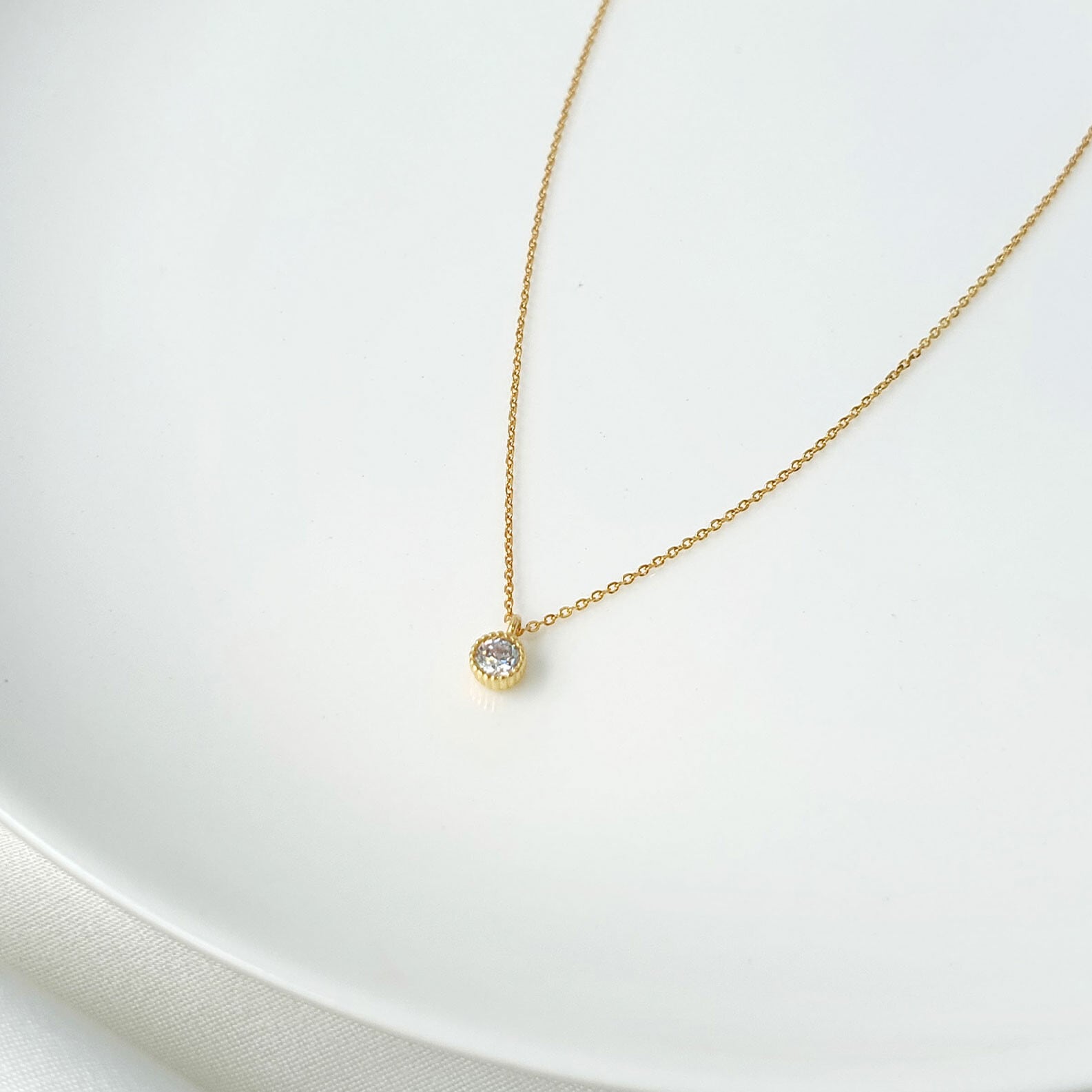 【シルバー925】金属アレルギー対応 キュービックジルコニア ネックレス silver925 韓国製