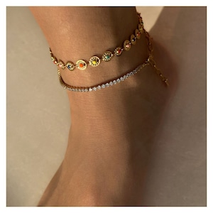 316L Chain & Zirconia Bracelet or Anklet