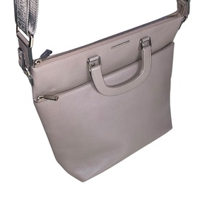 ERMENEGILDO ZEGNA lavender gray leather bag