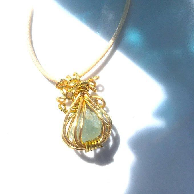 【一点物】✦3月の誕生石✦⋆.·Panier de Aquamarine⋆.·アクアマリンの原石ネックレス·.⋆✦