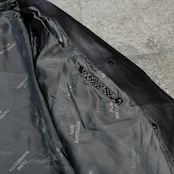 flower pattern leather half coat