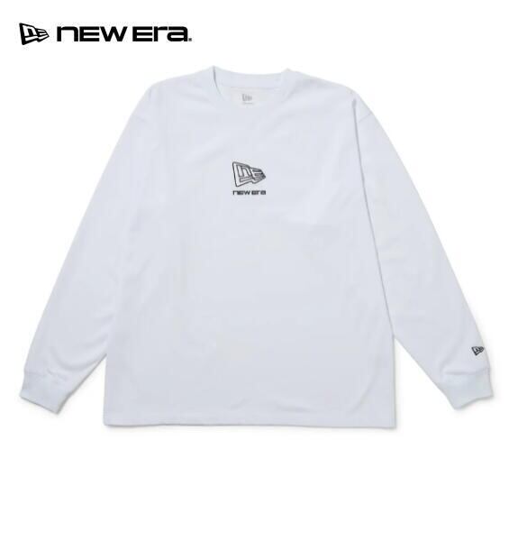 ニューエラ Tシャツ ロンT メンズ NEW ERA 長袖 オーバーサイズド コットン Tシャツ リニアロゴ ホワイト 15129360