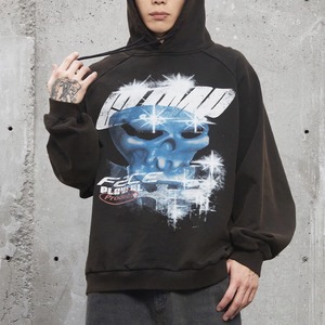 【DRIP4071】F2CE Retro Skull Graffiti Print Hoodie