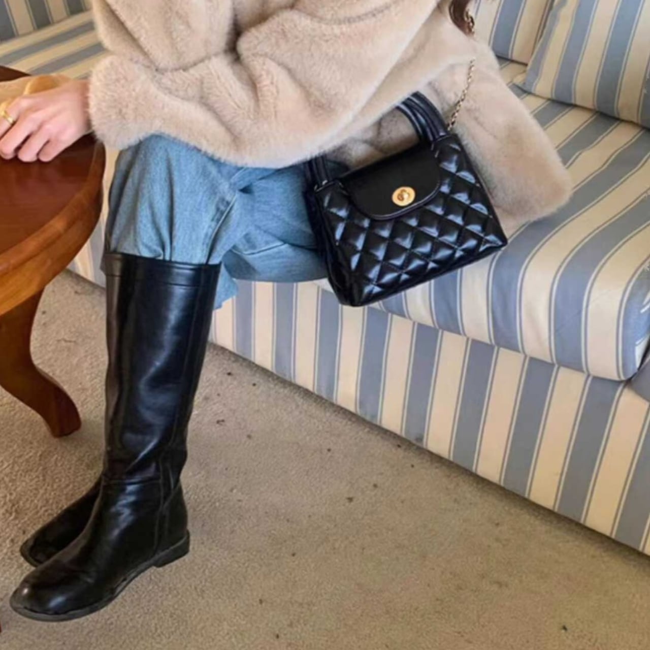 2WAY キルティング チェーン ハンドバッグ BA14