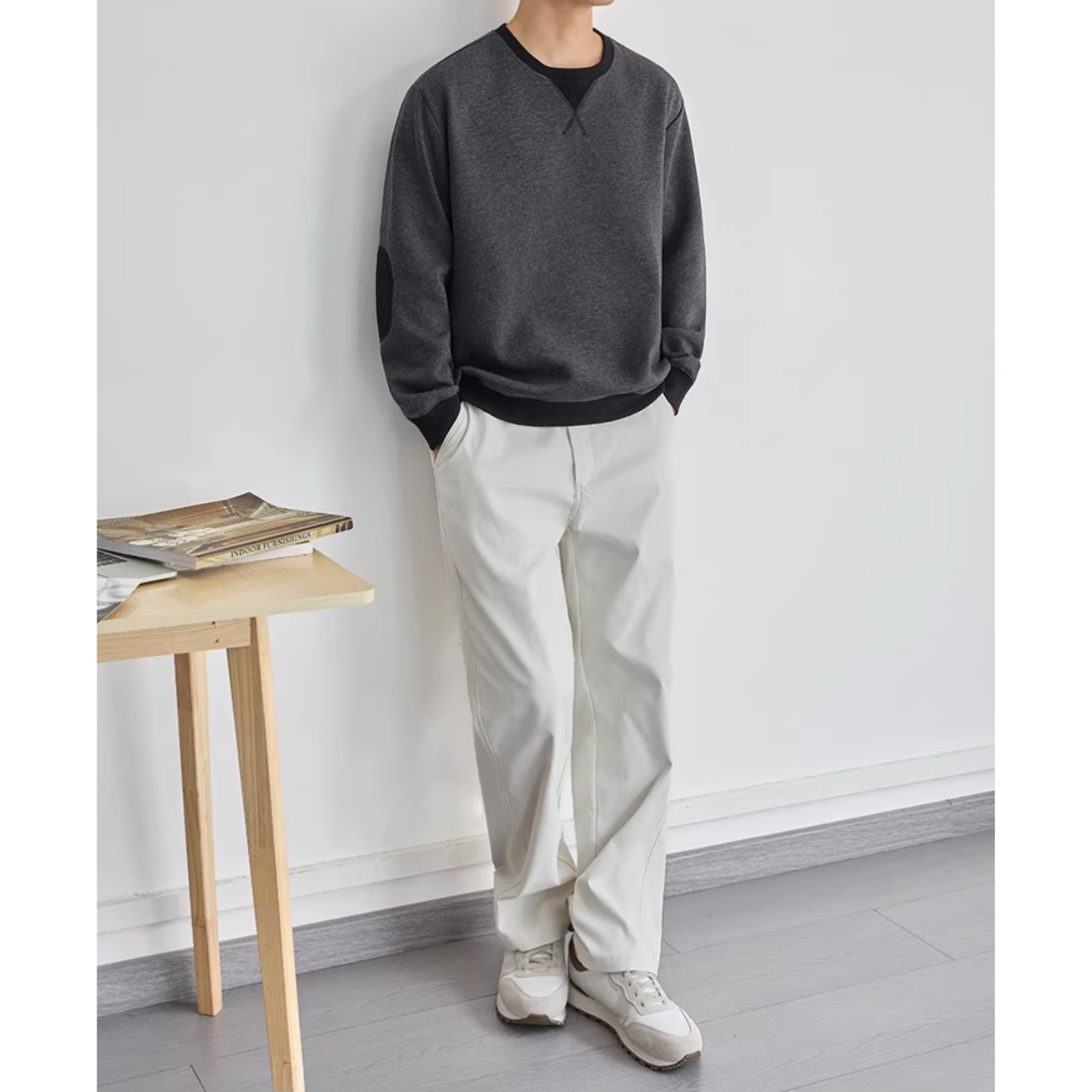 ヒップ丈 クルーネックスウェット af0435