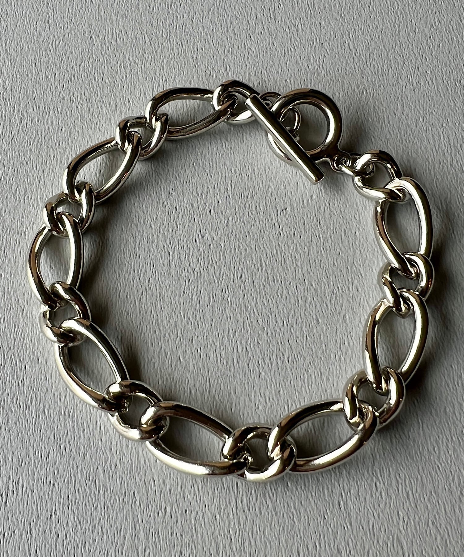 OVER THE DAY TOKYO | BRASS OVAL CHAIN TOGGLE BRACELET (SLV) OTDT-107