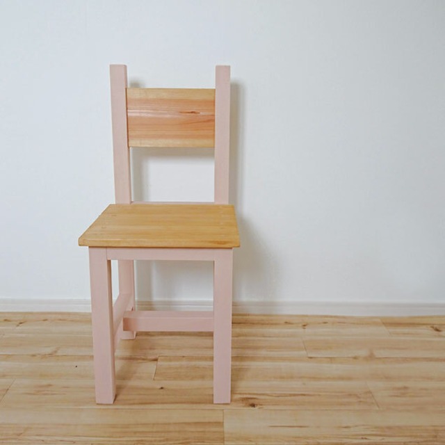 Chair / ナチュラル×フロリダピンク / チェアー / 背もたれ椅子 / 飾り台にも　【国産紀州材使用】