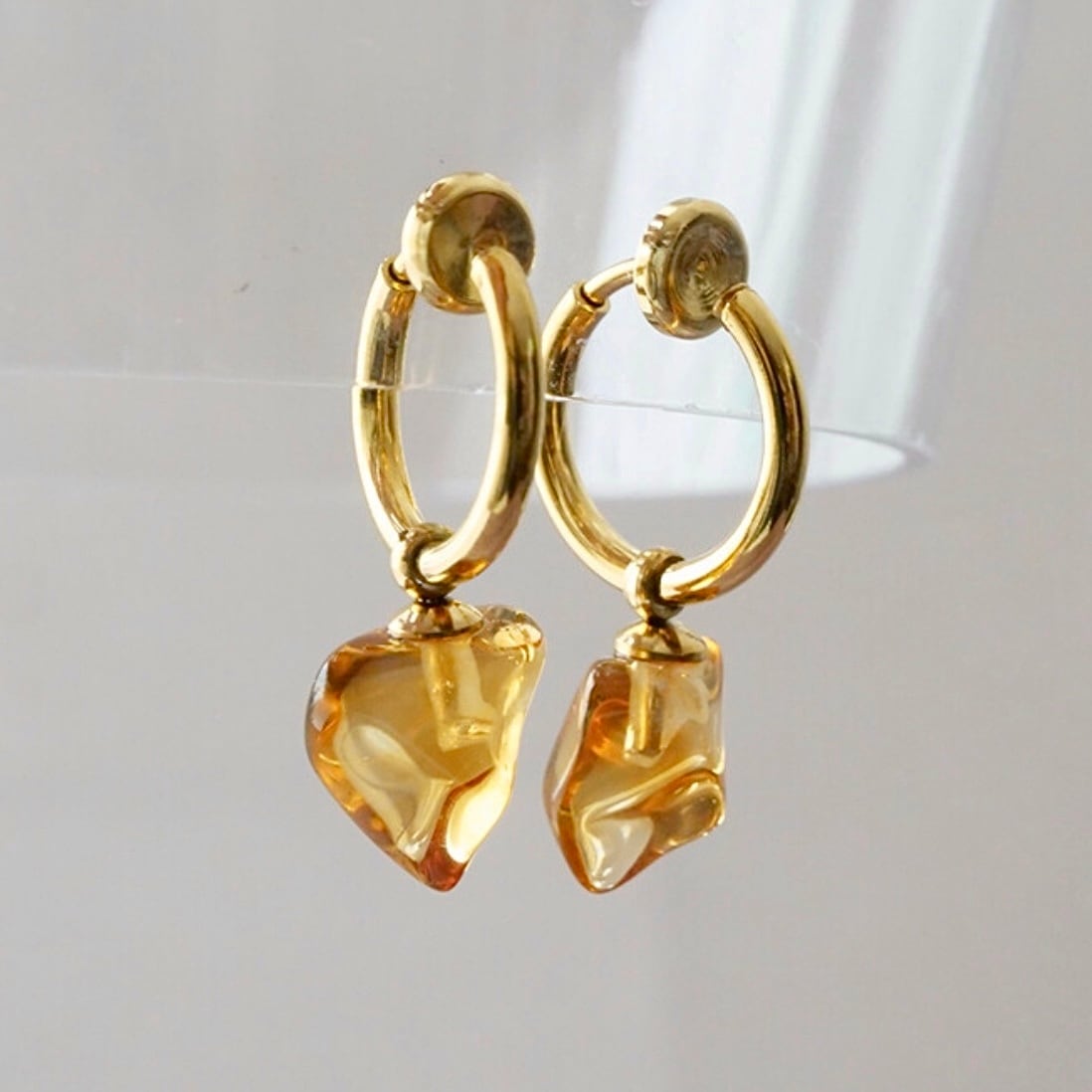 3/27(金)21時発売*シトリン フープ イヤリング ME5400