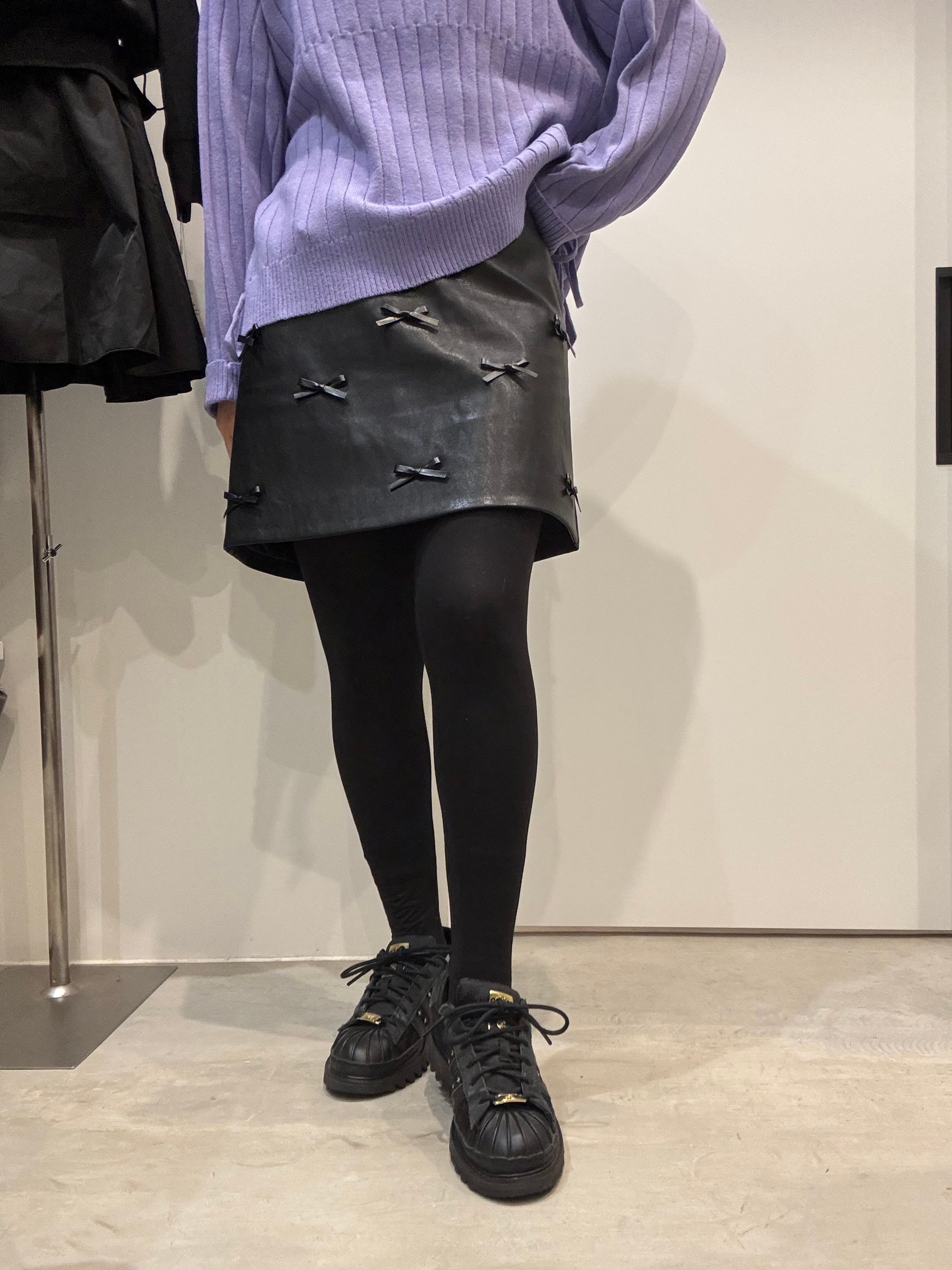 【anana】フェイクレザーミニスカート(リボン) a89-041