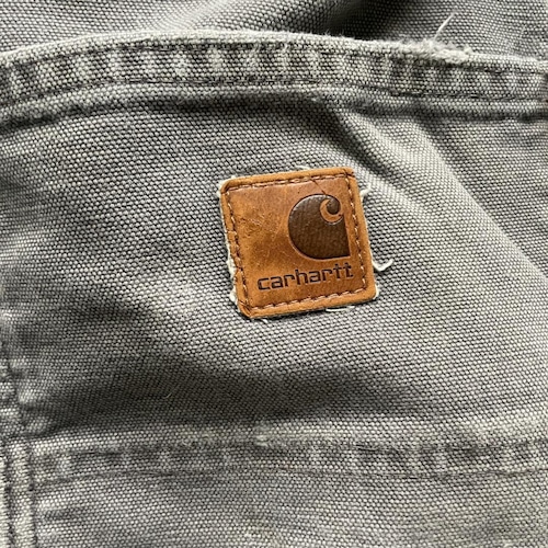 襤褸 USA生地製 グレー ダブルニー Carhartt B136 35×30 詳細写真2