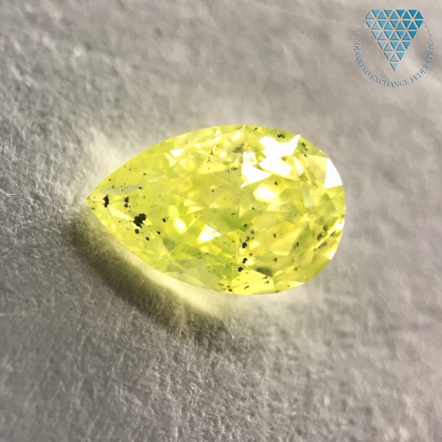 0.68 ct FANCY INTENSE GREENISH YELLOW SI2 PEAR GIA 天然  ダイヤモンド ルース