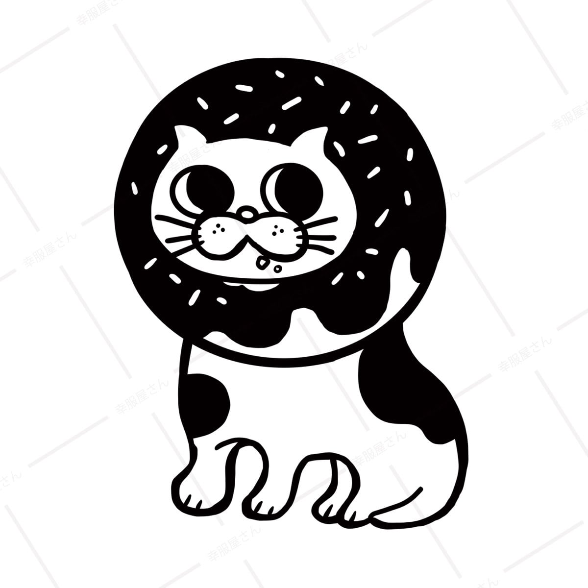 ドーナツ ネコ 猫 Tシャツ cat45 猫服 ゆるキャラ ねこ柄 猫柄