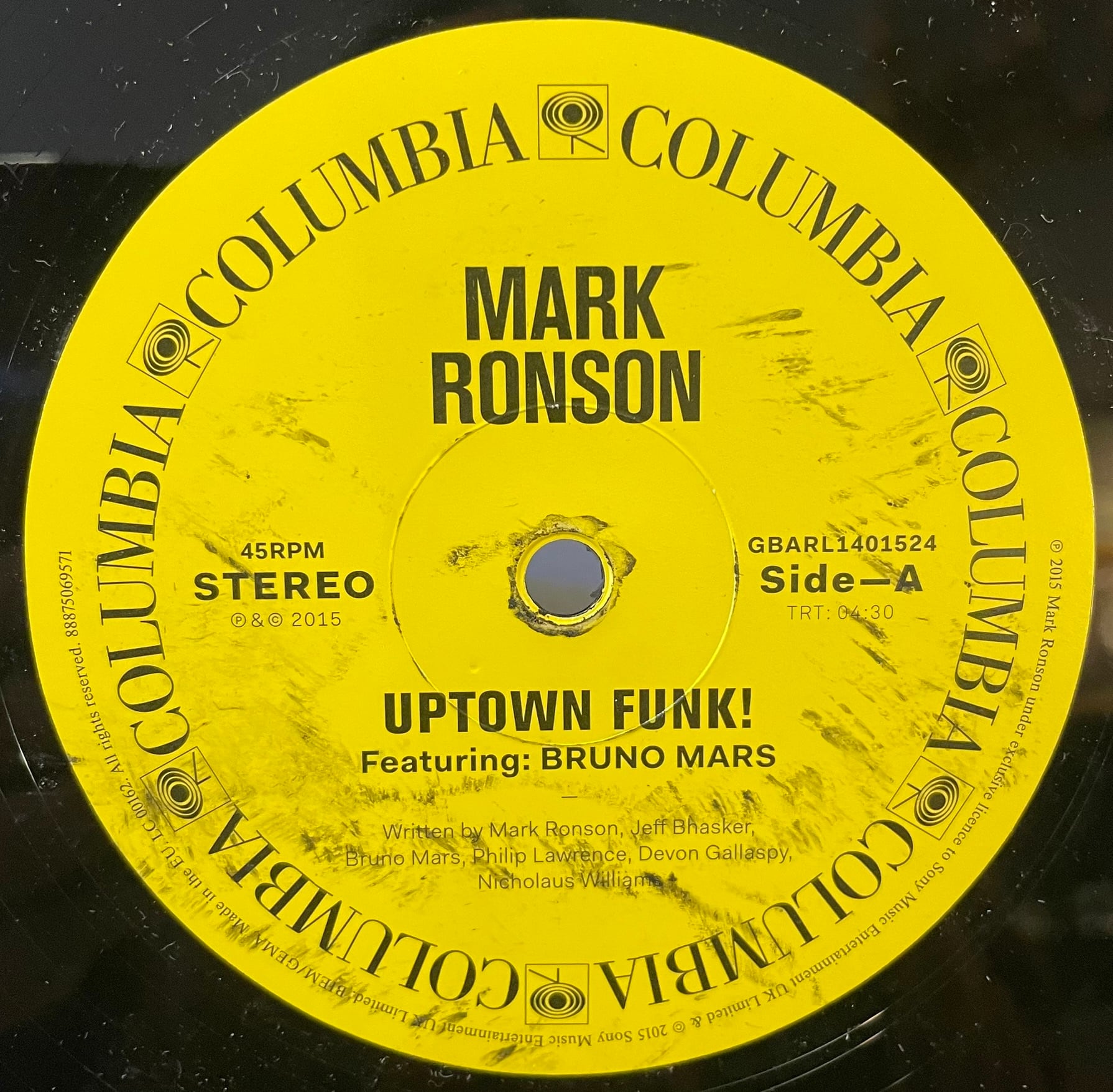 Mark Ronson Bruno Mars Uptown Funk! レコード Mark Ronson Feat: Bruno Mars