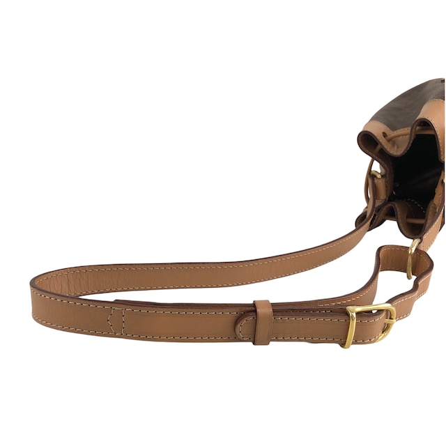 CELINE セリーヌ マカダム ショルダーバッグ ブラウン ブラゾン型押し PVC レザー 巾着 ミニバッグ vintage ヴィンテージ オールド xfu8ij