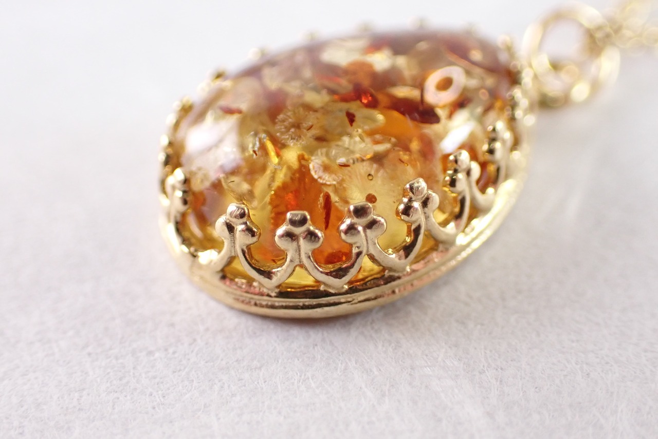 ワンポイントネックレス(バルティックアンバー)　2.24ct　[C6‐551]