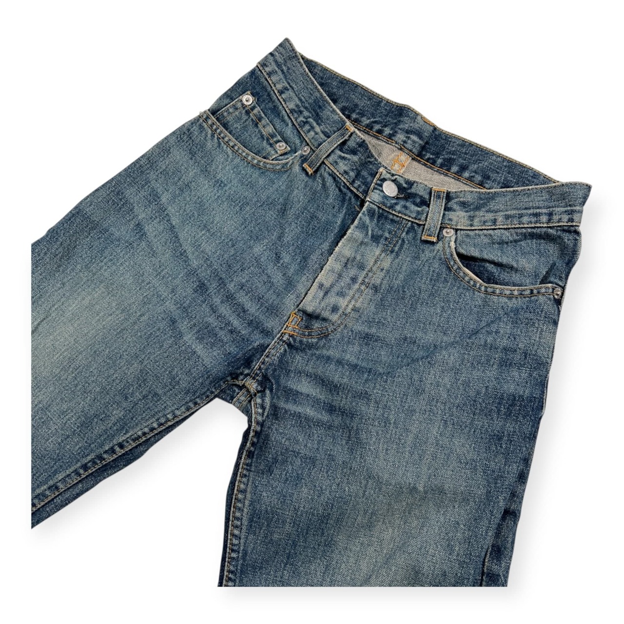 90s HELMUT LANG ヘルムートラング イタリア製 ボタンフライ ストレート デニムパンツ ジーンズ /インディゴ系 希少 アーカイブ ビンテージ