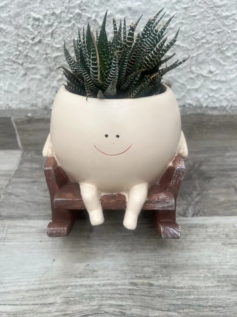 植木鉢 プランター ポット ロッキングチェア 笑顔 かわいい フェイス