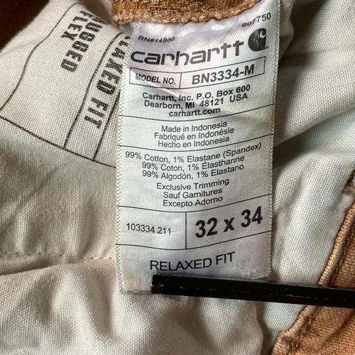 20s ブラウン ダブルニー カーハート Carhartt 32×34 詳細写真11