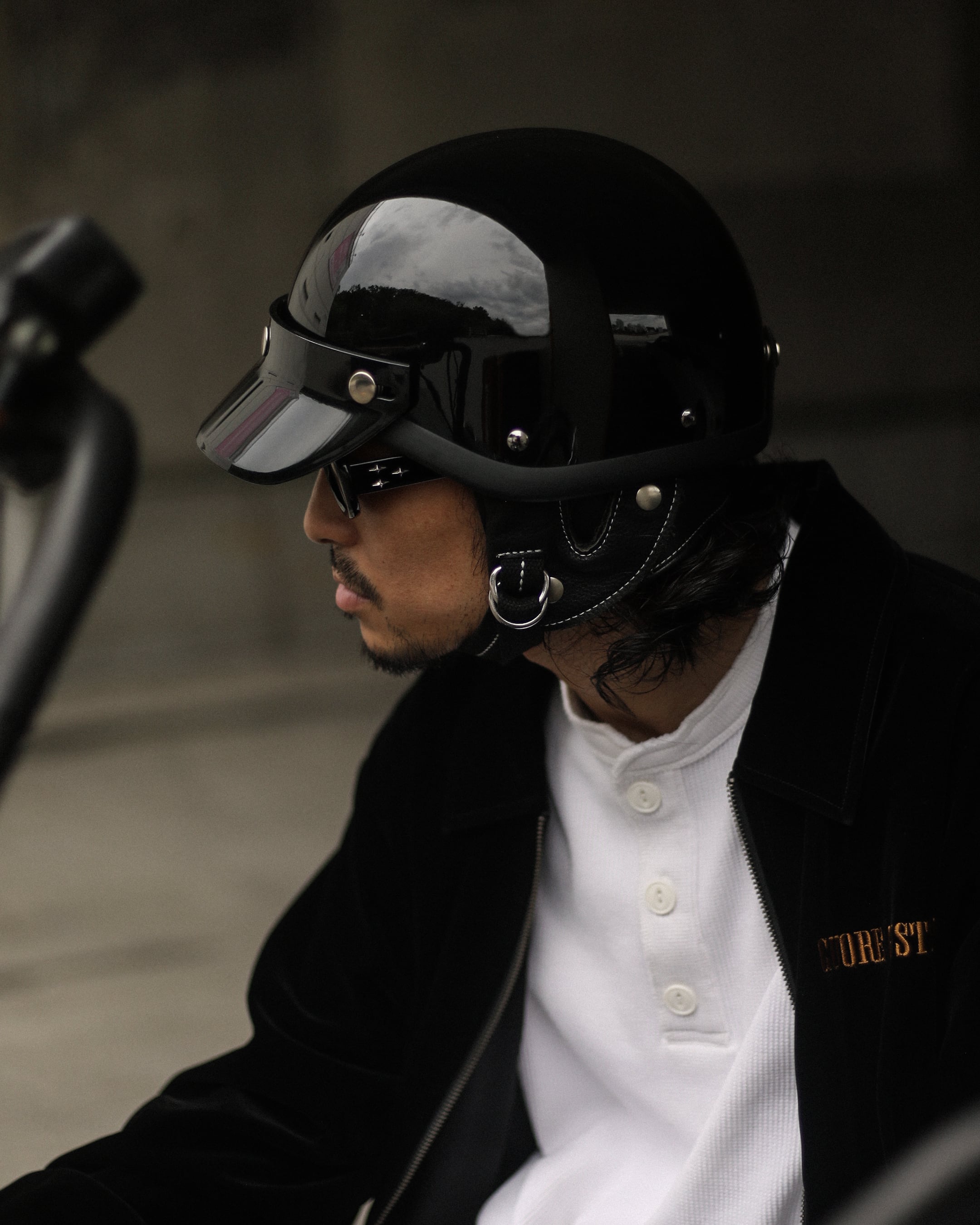 国内送料無料】VINTAGE HALF HELMET/BLACK | BARYFROMTHENORM