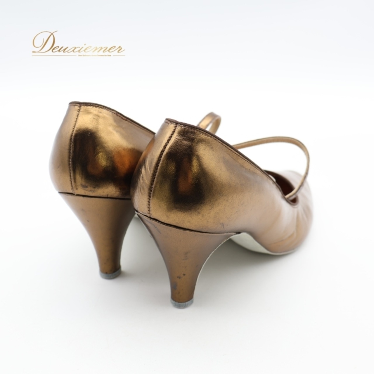 社交ダンス 衣装 スタンダード シューズ ブラウン系 リズム RHYTHM 靴 くつ ヒール レディース 光沢 ゴールド 金 茶 ストラップ 練習 レッスン 華やか ダンス衣装 ステージ イベント