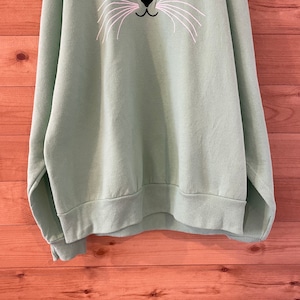 【US古着】猫 刺繍プリント スウェット トレーナー ネコ アメリカ古着