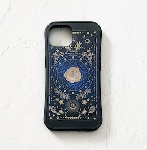 架空の洋書 "月夜の花" 12星座とアンティークフラワーの本 iPhoneグリップケース