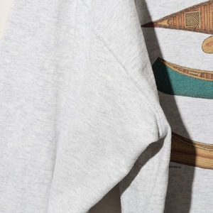 極美品 XL USA 90s Harborside Graphics カヌー 杢グレー L/S Tシャツ 長袖 ハーバーサイドグラフィックス