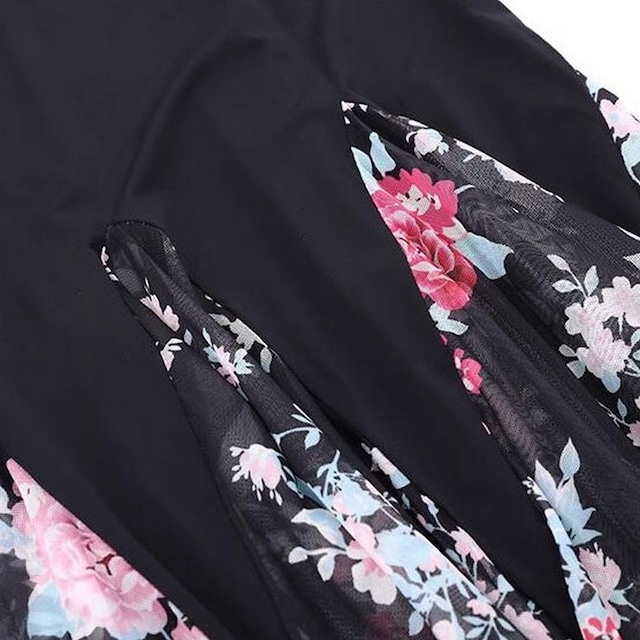 2collar フラワープリントデザイン カラー ドレス ds0346