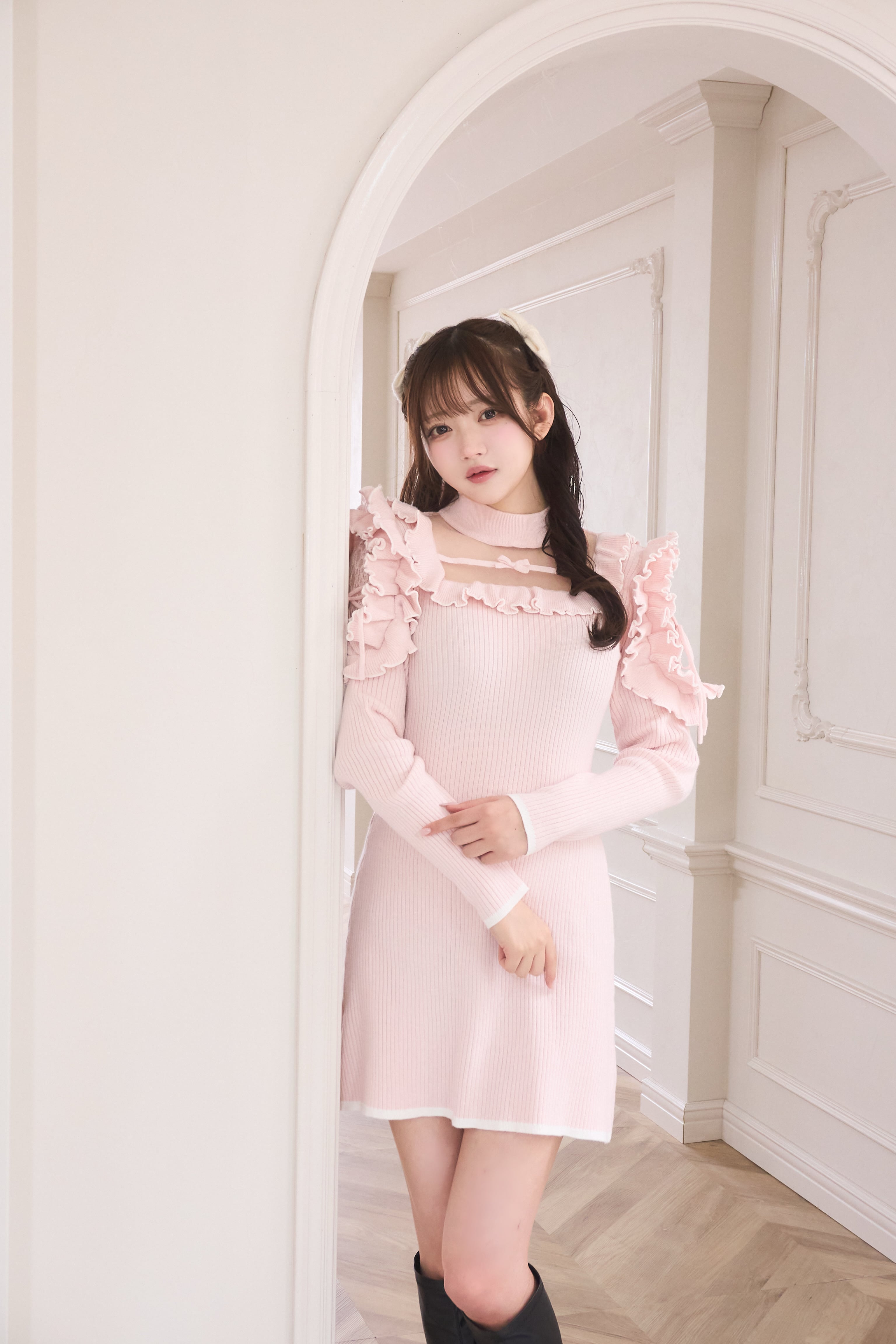 きらきらショルダーフリルワンピース | meltie