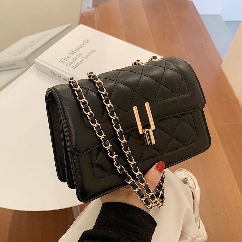 スモールバッグメス2020新しい流行のファッションオールマッチ菱形チェーンバッグショルダーメッセンジャーバッグネットレッドテクスチャスモールスクエアバッグ Tiancai_Wing_Bag9753410237