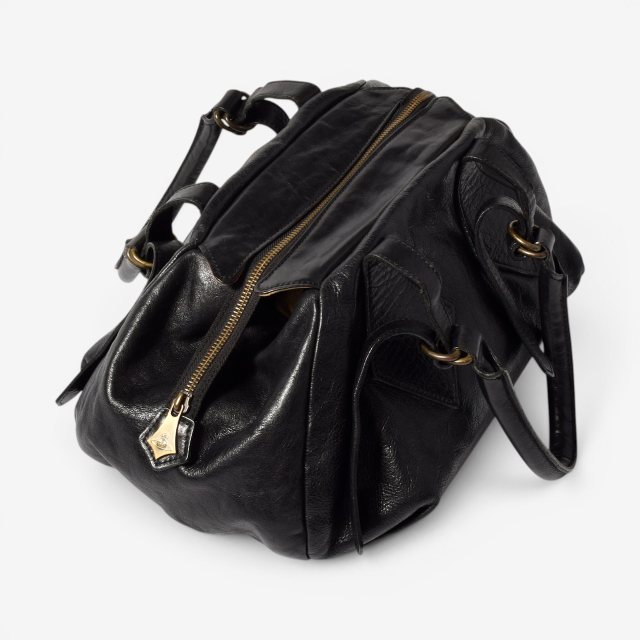 90s Vivienne Westwood レザーハンドバッグ ヴィンテージ ブラック