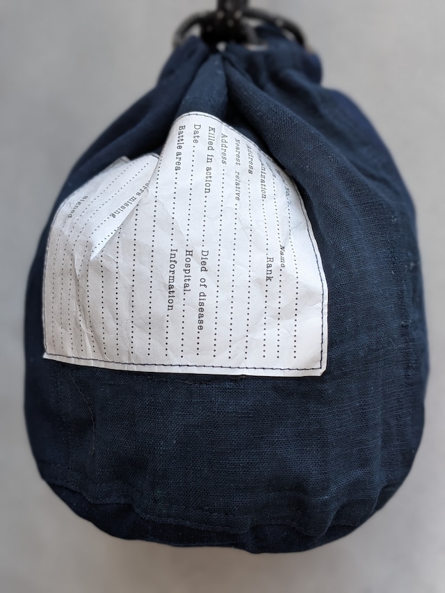 BAA COSTUME MFG. "PERSONAL EFFECTS BAG L" NATURAL INDIGO : 1