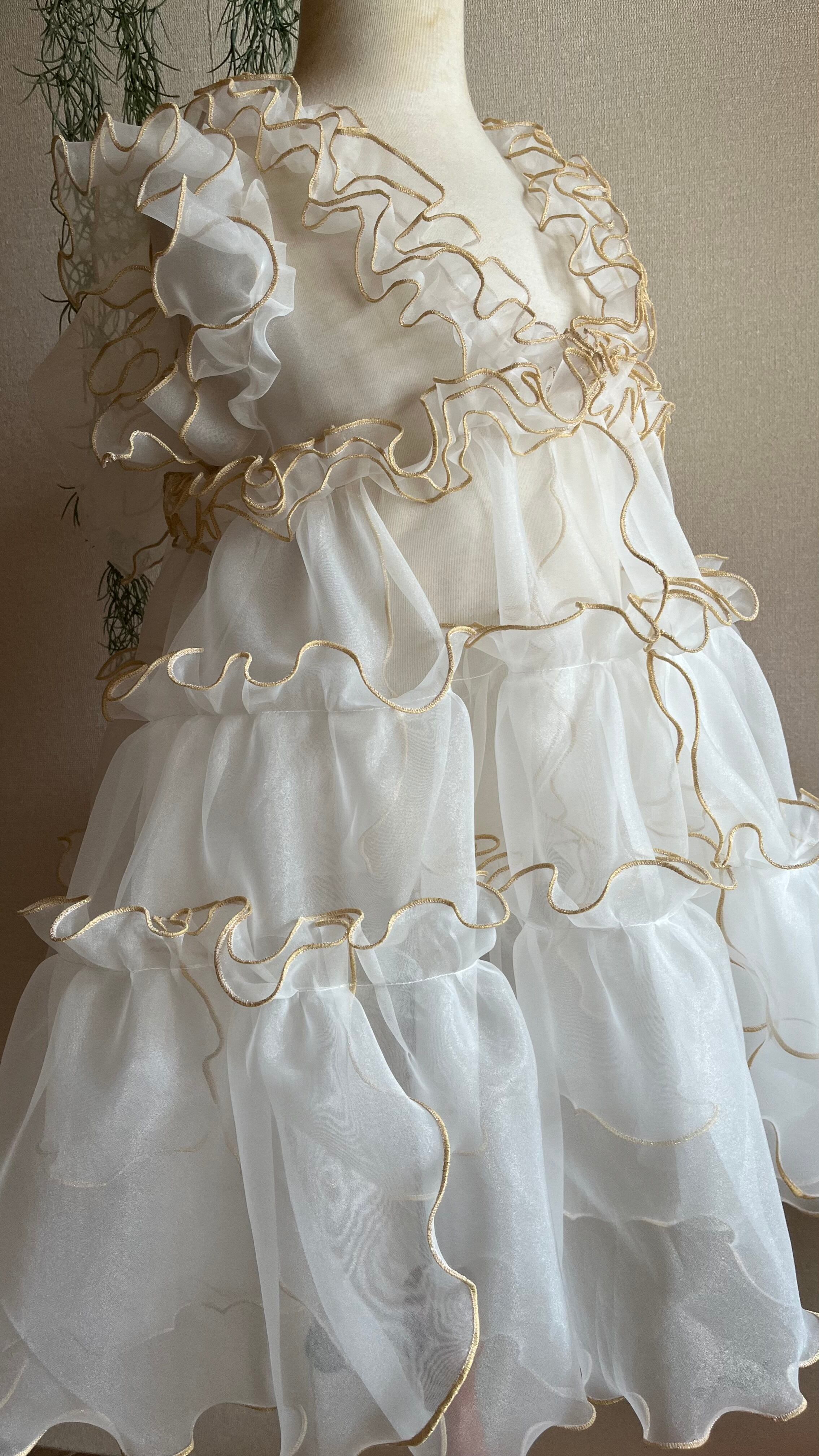 七五三用被布ドレス　ゴールドラメ 七五三用被布ドレスゴールドラメ