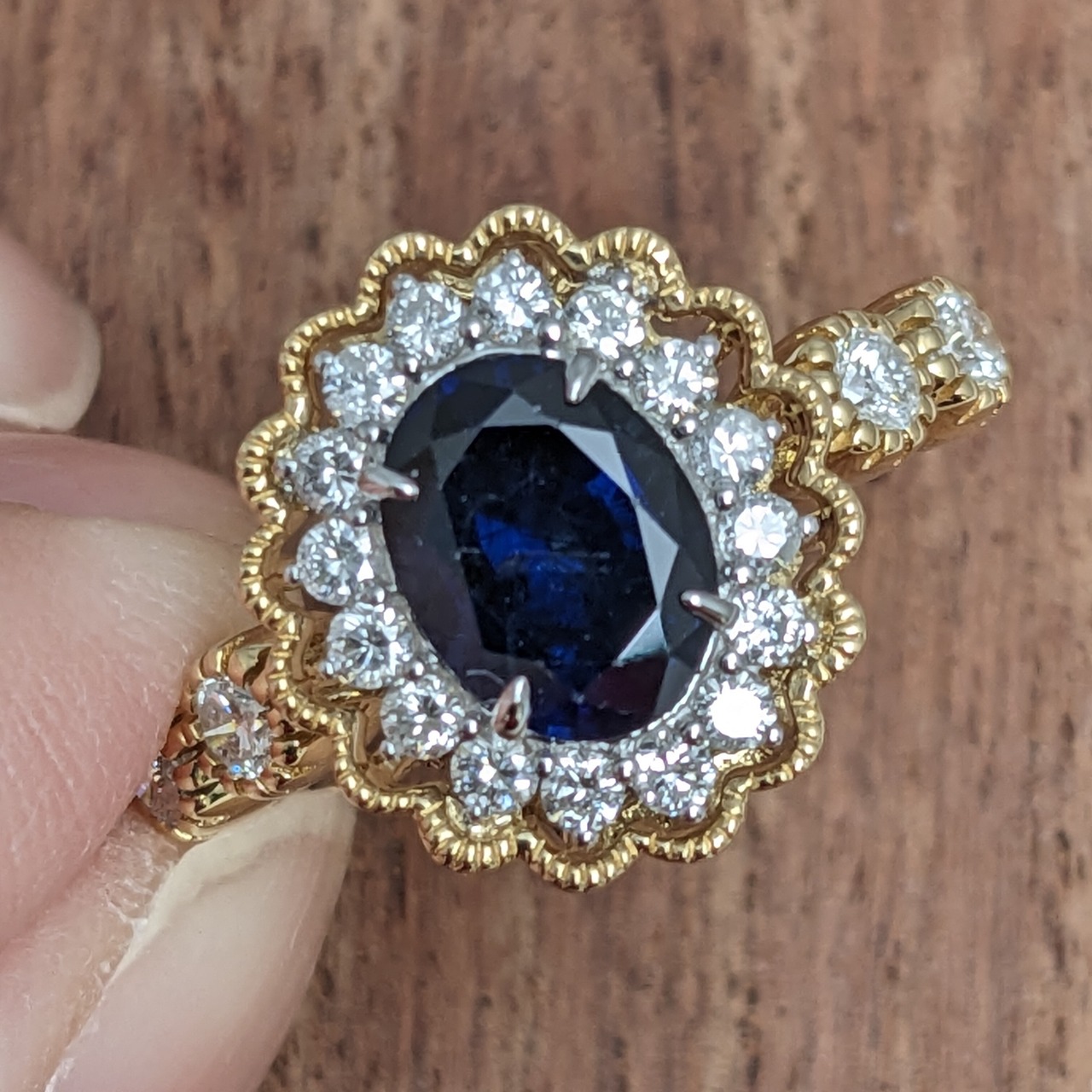 Pt900 イエローサファイア ダイヤモンド 追っかける リング 12号サイズ 