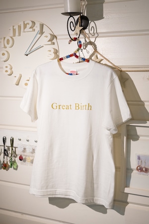 【残り僅か160,L,XLのみ】Ｔシャツ「Great Birth」（バニラホワイト）