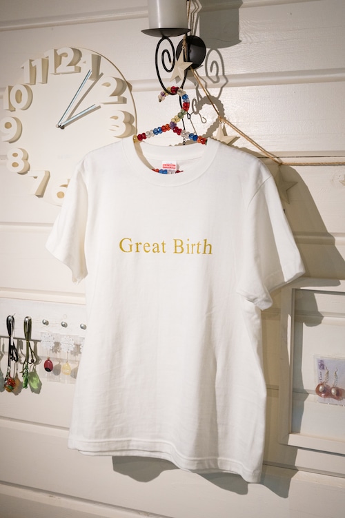 【残り僅か160,L,XLのみ】Ｔシャツ「Great Birth」（バニラホワイト）