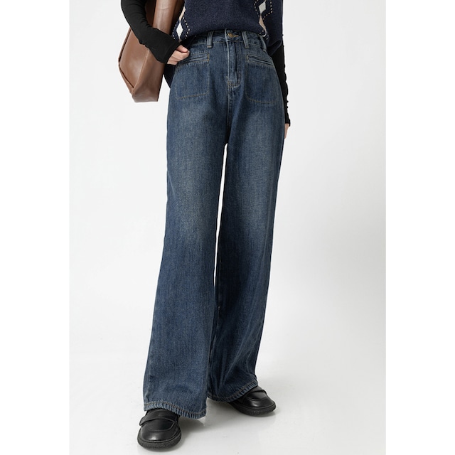 retro wide leg trouser jeans