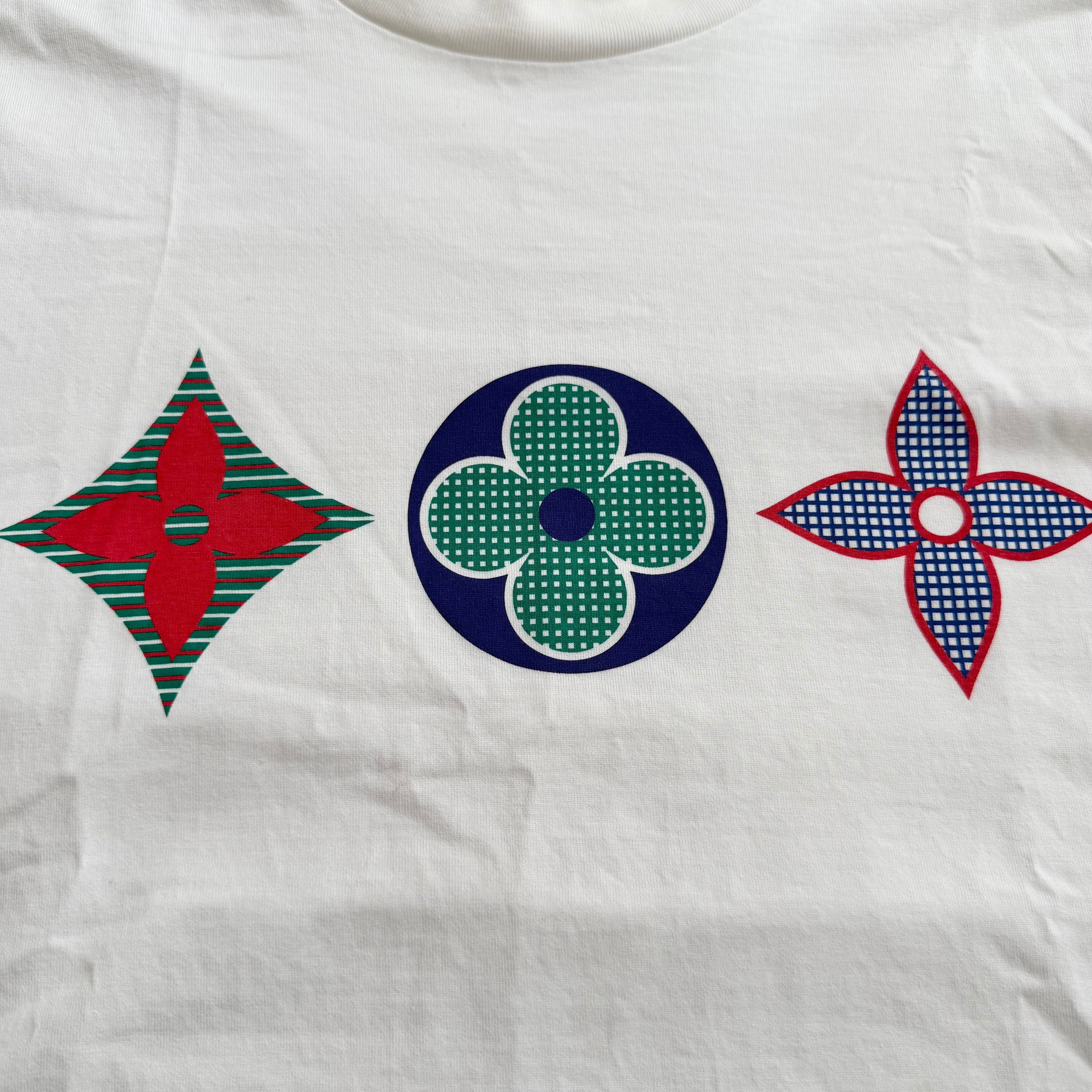 美品 ルイヴィトン マルチカラー モノグラム Tシャツ ホワイト LOUIS VUITTON マルチカラー モノグラム Tシャツ ホワイト XL | BRAND