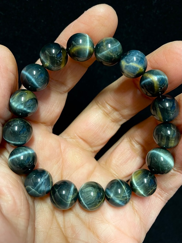 4) 精神と感情のバランス「ブルータイガーアイ」ブレスレット12mm