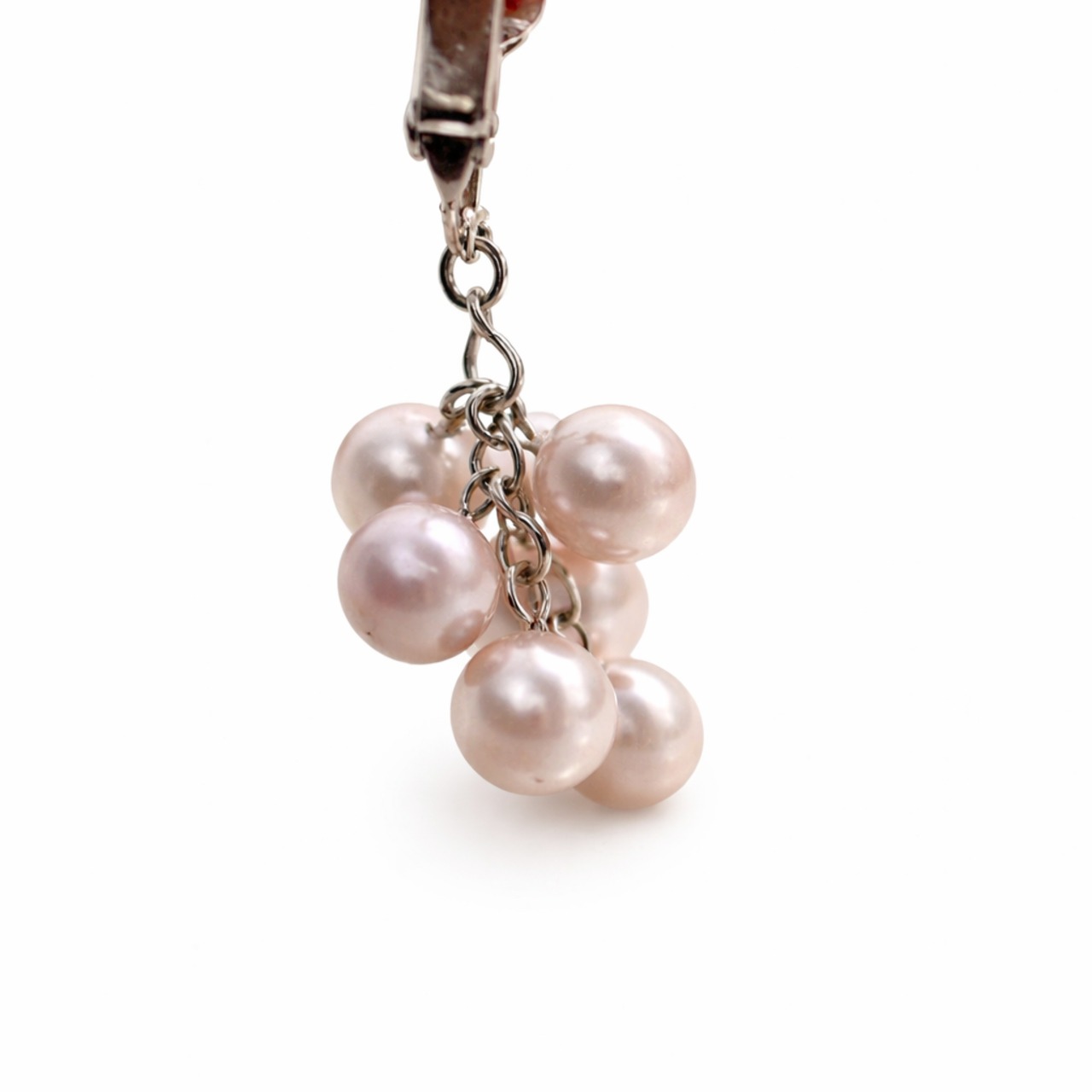 あこや真珠 5.0mm 5珠 葡萄デザイン イヤリング｜全長3.0cm｜真鍮｜揺れるパールアクセサリー｜フォーマル・普段使い