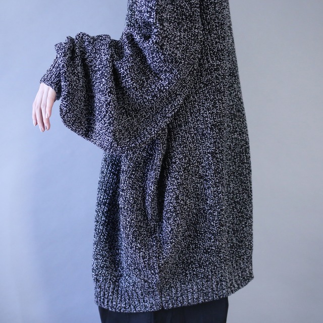 "KING SIZE" XXXXXL super over silhouette melange knit sweater