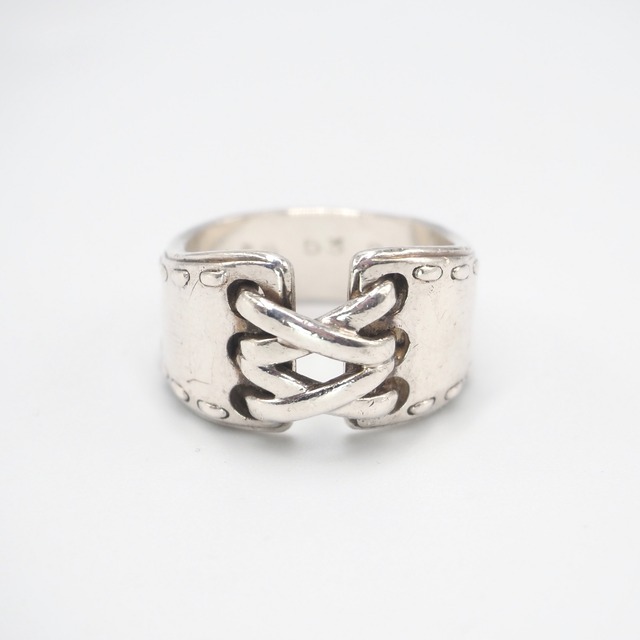 HERMES 約14号 メキシコ ダブル リング シルバー925 エルメス