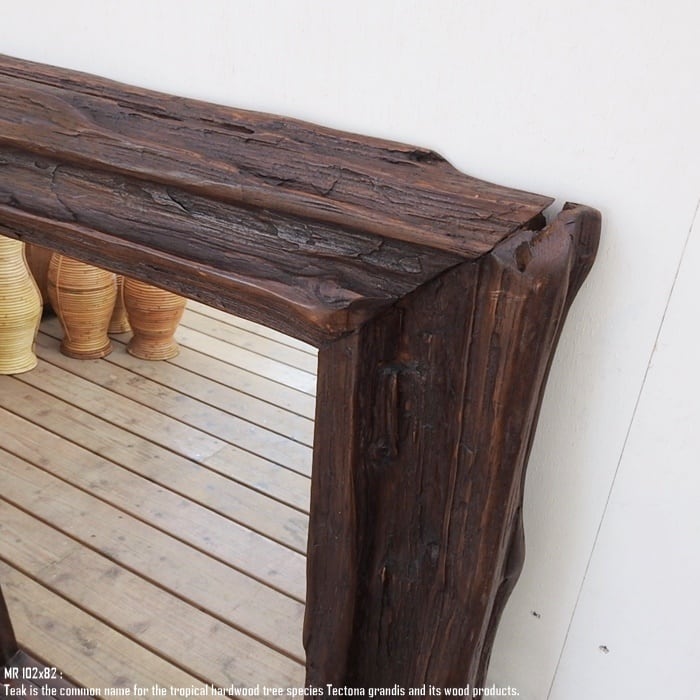 点物 オールドチークフレームミラー 102cm×82cm 奥行 5cm 太いフレーム