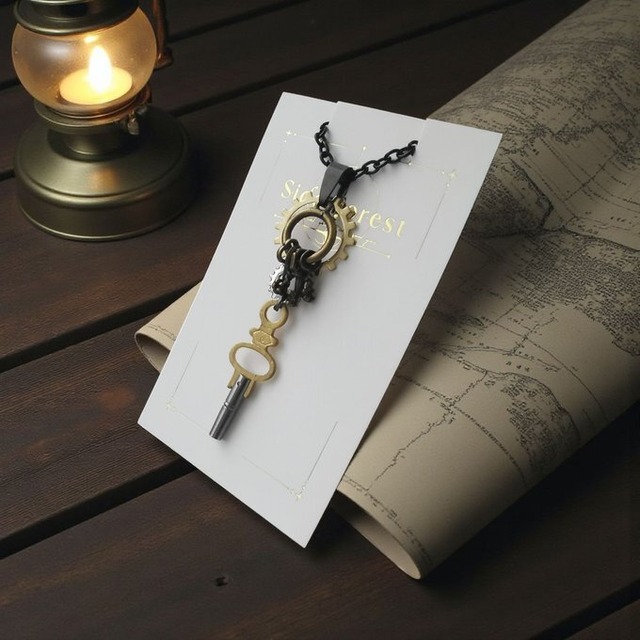 冒険者の鍵 ― トラベラーズヴィンテージネックレス ―サージカルステンレスチェーン60cm