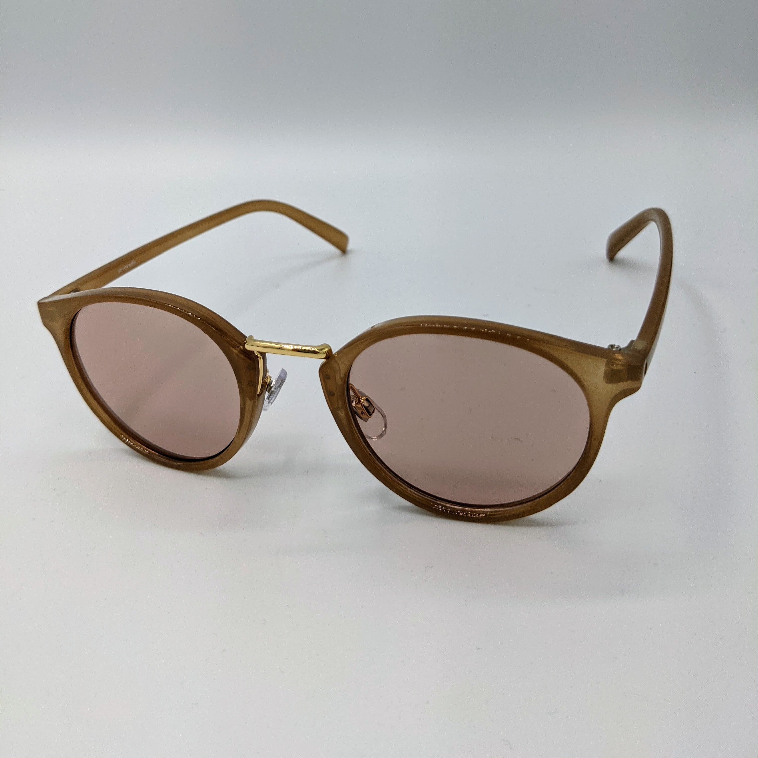 NE-348 フレーム：ベージュ レンズ：ピンクブラウン | 風と地の吾